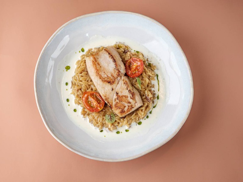 Орзо [Бланшk з індичкою та білими грибами