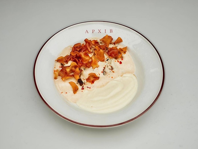 Бефстроганов з кремом із цвітної капусти