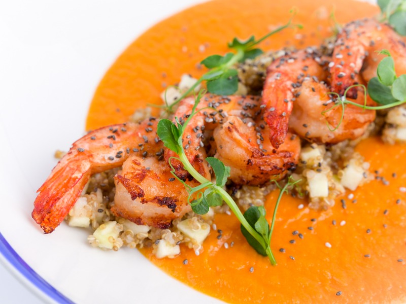 Кіноа з креветками