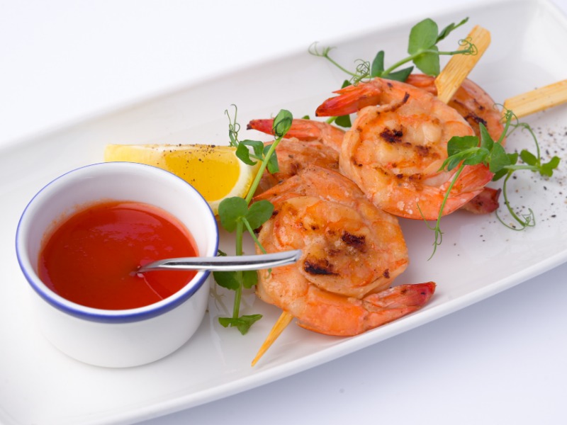Креветки на грилі