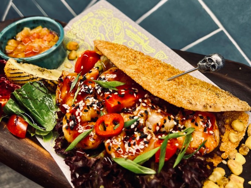 Тако зі смаженими креветками